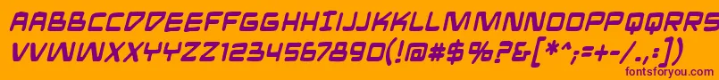 Czcionka MandroidbbBold – fioletowe czcionki na pomarańczowym tle
