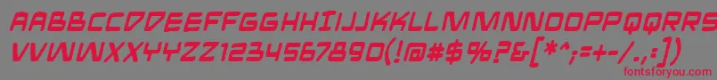 MandroidbbBold-Schriftart – Rote Schriften auf grauem Hintergrund