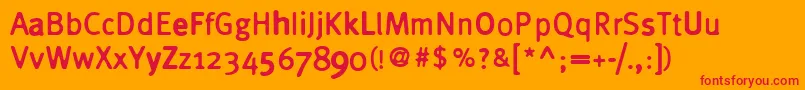 Cynic Font – Red Fonts on Orange Background