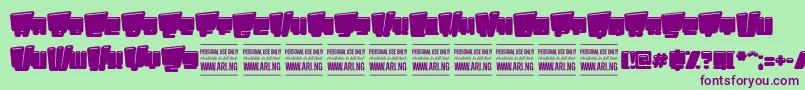 PligoPersonalUseOnly Font – Purple Fonts on Green Background