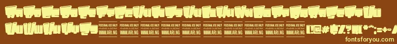PligoPersonalUseOnly Font – Yellow Fonts on Brown Background