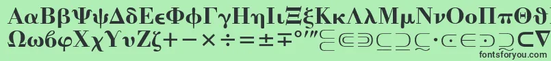 Czcionka MathematicalPi4 – czarne czcionki na zielonym tle