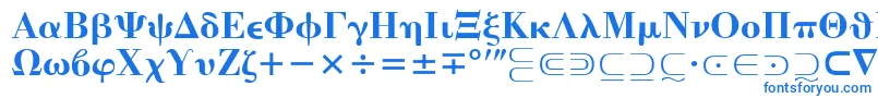 Czcionka MathematicalPi4 – niebieskie czcionki na białym tle