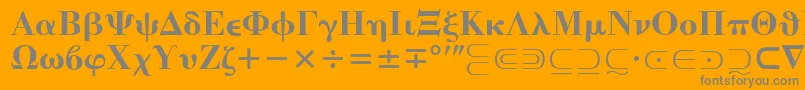 フォントMathematicalPi4 – オレンジの背景に灰色の文字