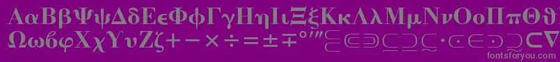 Fonte MathematicalPi4 – fontes cinzas em um fundo violeta