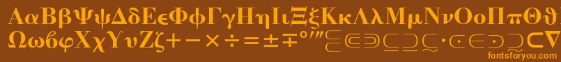 MathematicalPi4 Font – Orange Fonts on Brown Background