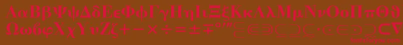 MathematicalPi4 Font – Red Fonts on Brown Background