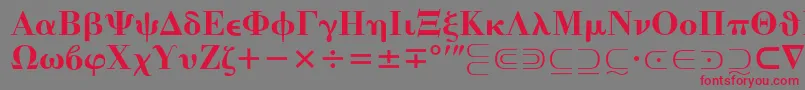 MathematicalPi4 Font – Red Fonts on Gray Background
