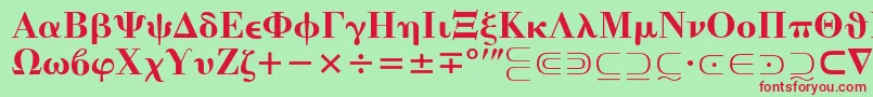 MathematicalPi4 Font – Red Fonts on Green Background