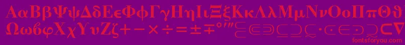 MathematicalPi4 Font – Red Fonts on Purple Background