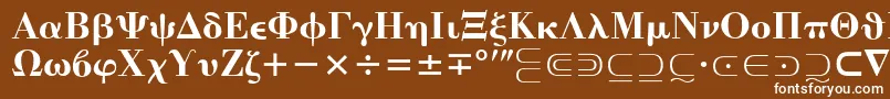 Czcionka MathematicalPi4 – białe czcionki na brązowym tle