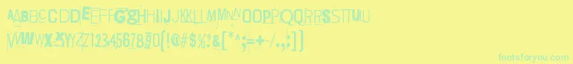 フォントLievidence – 黄色い背景に緑の文字
