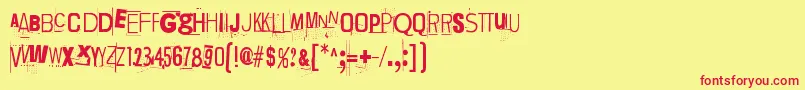 Lievidence Font – Red Fonts on Yellow Background