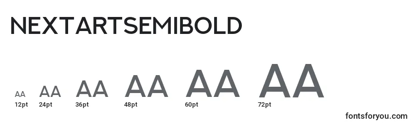 Размеры шрифта NextArtSemibold