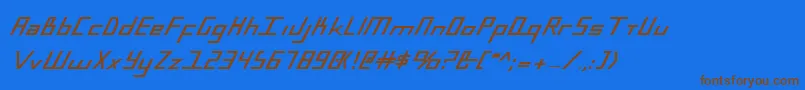 BlueJulyBold-fontti – ruskeat fontit sinisellä taustalla