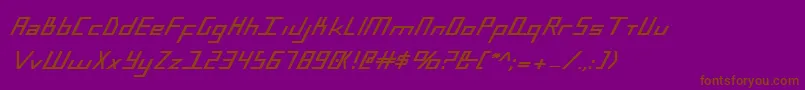 BlueJulyBold-fontti – ruskeat fontit violetilla taustalla