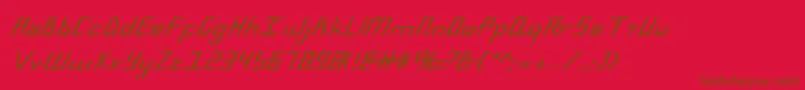 フォントBlueJulyBold – 赤い背景に茶色の文字