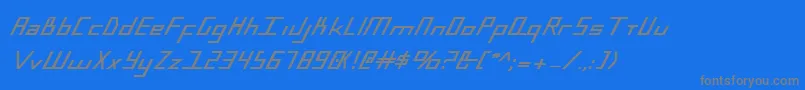 BlueJulyBold-fontti – harmaat kirjasimet sinisellä taustalla