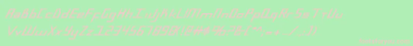 BlueJulyBold-fontti – vaaleanpunaiset fontit vihreällä taustalla