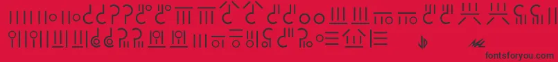 Gaim-fontti – mustat fontit punaisella taustalla