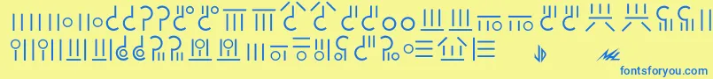 Gaim Font – Blue Fonts on Yellow Background