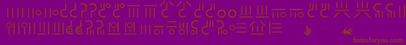 Gaim-fontti – ruskeat fontit violetilla taustalla