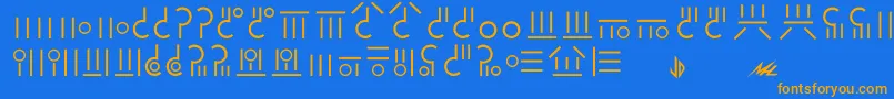 Gaim Font – Orange Fonts on Blue Background