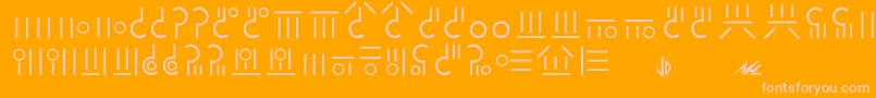 Gaim Font – Pink Fonts on Orange Background