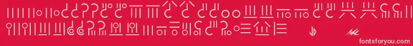 Gaim-Schriftart – Rosa Schriften auf rotem Hintergrund