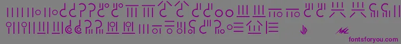 Gaim-Schriftart – Violette Schriften auf grauem Hintergrund