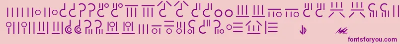 Gaim-Schriftart – Violette Schriften auf rosa Hintergrund