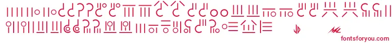 Gaim-Schriftart – Rote Schriften auf weißem Hintergrund