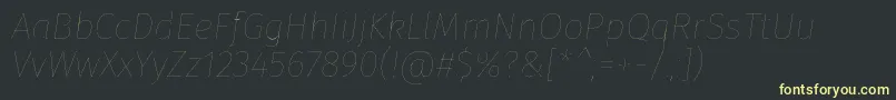 Weitere Informationen zur FirasansFouritalic-Schriftart FirasansFouritalic-Schriftart – Gelbe Schriften auf schwarzem Hintergrund