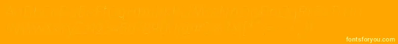 FirasansFouritalic-Schriftart – Gelbe Schriften auf orangefarbenem Hintergrund