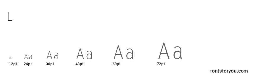 LettergothicThin Font Sizes