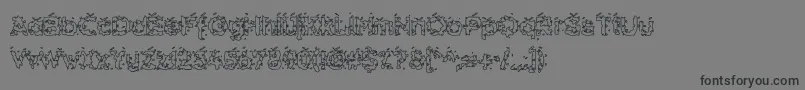 フォントHammeroidHollow – 黒い文字の灰色の背景