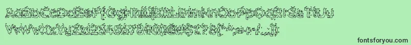 フォントHammeroidHollow – 緑の背景に黒い文字