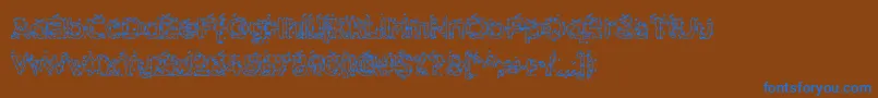 フォントHammeroidHollow – 茶色の背景に青い文字
