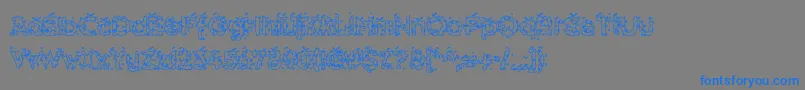 HammeroidHollow Font – Blue Fonts on Gray Background