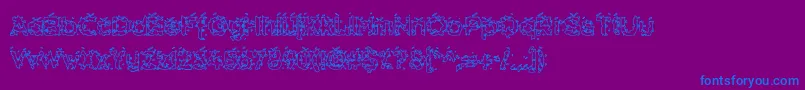 HammeroidHollow-fontti – siniset fontit violetilla taustalla