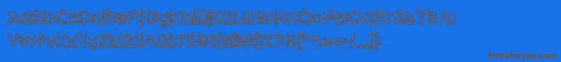 HammeroidHollow-Schriftart – Braune Schriften auf blauem Hintergrund