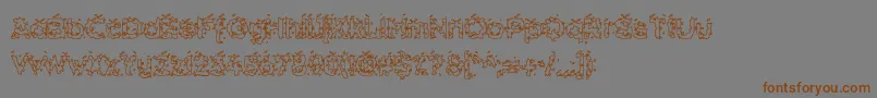 HammeroidHollow-fontti – ruskeat fontit harmaalla taustalla