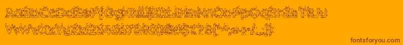 Czcionka HammeroidHollow – brązowe czcionki na pomarańczowym tle