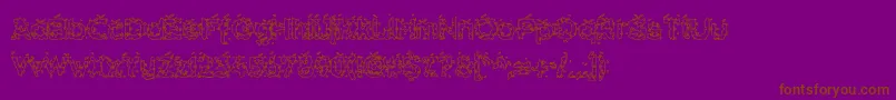 HammeroidHollow-Schriftart – Braune Schriften auf violettem Hintergrund