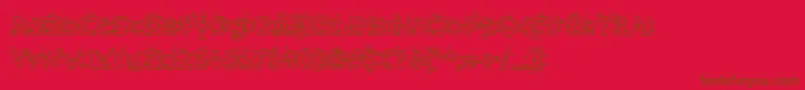 フォントHammeroidHollow – 赤い背景に茶色の文字