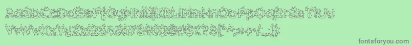 フォントHammeroidHollow – 緑の背景に灰色の文字