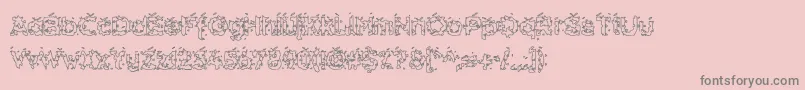 フォントHammeroidHollow – ピンクの背景に灰色の文字