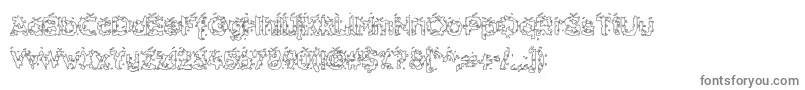 HammeroidHollow-fontti – harmaat kirjasimet valkoisella taustalla