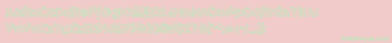 フォントHammeroidHollow – ピンクの背景に緑の文字