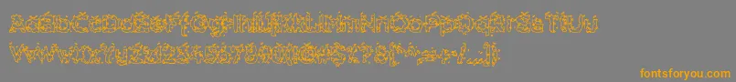 HammeroidHollow-Schriftart – Orangefarbene Schriften auf grauem Hintergrund